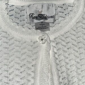Rare Editions White Cardigan Sweater